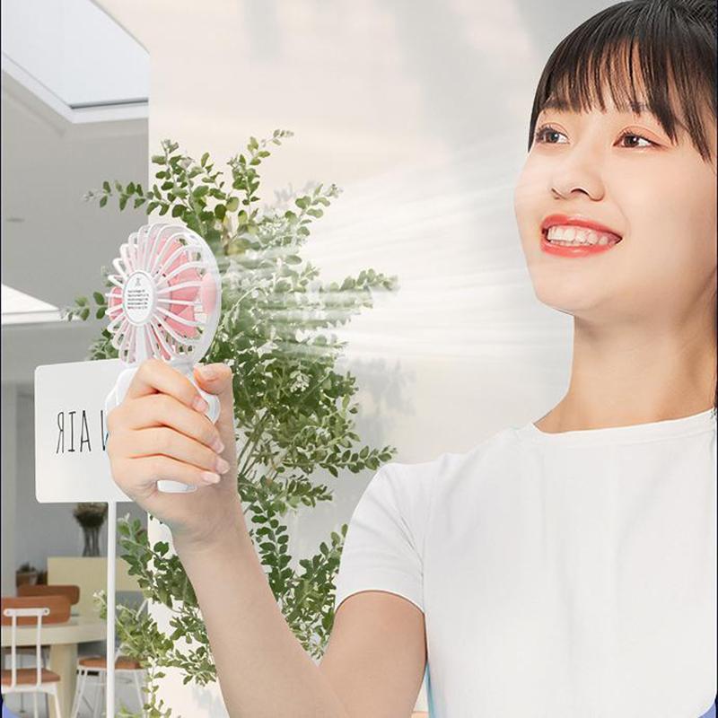 1 Pcs Fan Charging Small Fan USB Portable Handheld Fan Cartoon Desktop Fan Summer Gift HMM