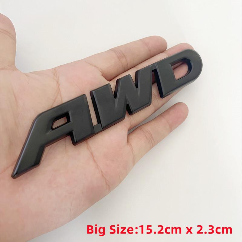 3D Metal AWD Logo Car Styling Chrome Rear Sticker Tail Emblem Badge Decal For Toyota Impreza Subaru Honda 4X4 Off Road SUV 4WD