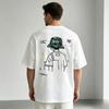 Sketch Boy With Bucket Hat Nice Back Print T Shirt Casual Streetwear Graphic Short Sleeve Tee