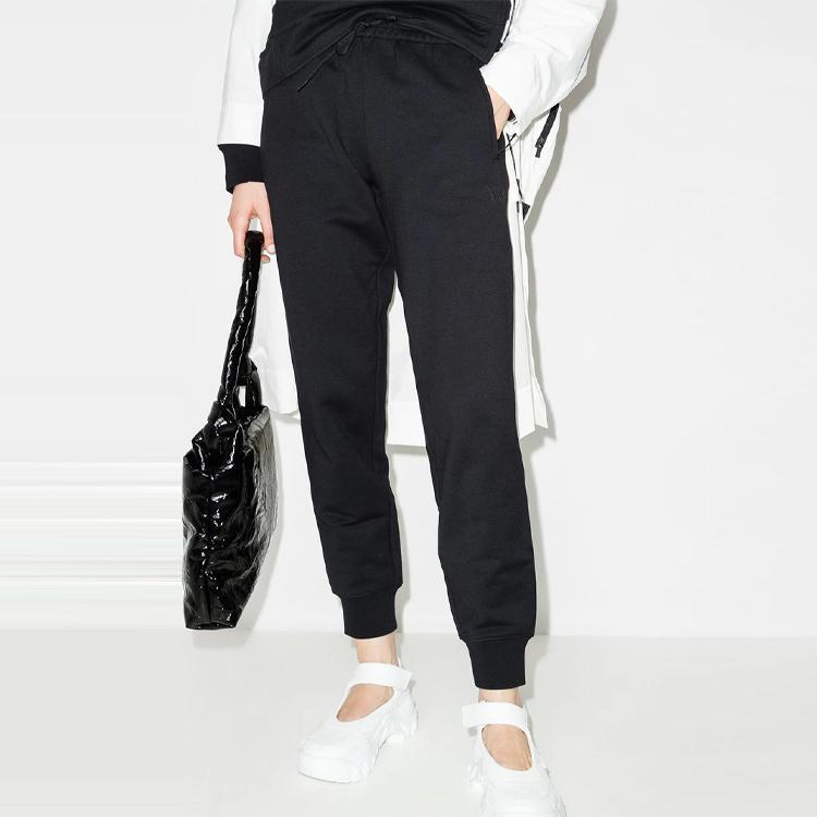 Y-3 FW21 Fleece Drawstring Letter Sports Pants Women bottoms Black GV2785