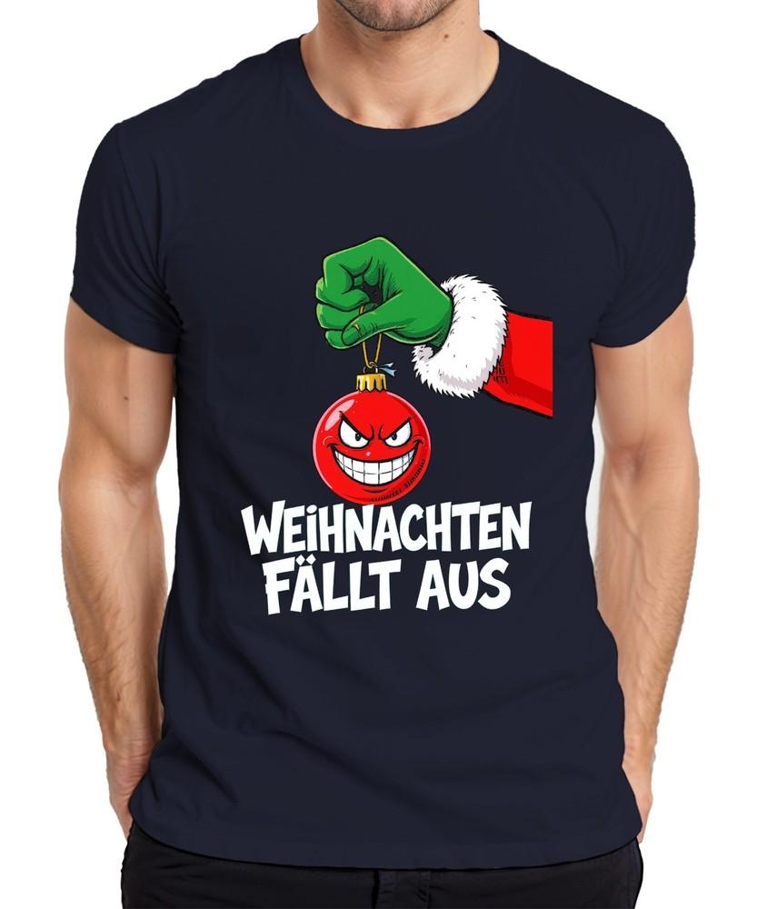 Christmas Falls From Evil Xmas Bauble Green Hand Sarcastic Unisexs Tshirt S