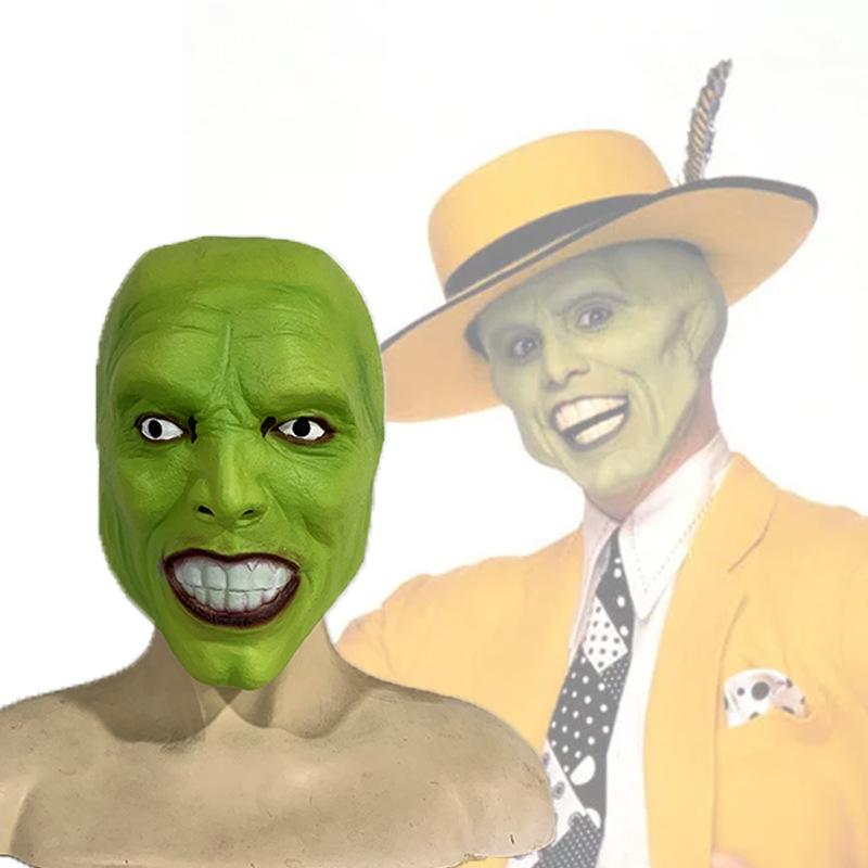 Halloween Grinch Mask, Jim Carrey Latex Green Headgear, Funny Headgear Character Mask