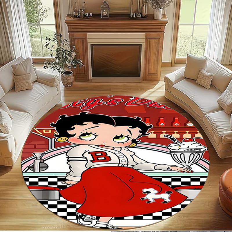 doll Print Round Rug, Washable Floor Carpet, For Entryway Dorm Laundry Room Office Study, Home Decor Birthday Christmas Gift