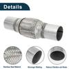 X Autohaux Univerzální flexibilní trubka výfuku pro auto 45-76mm vnitřní průměr 48-80mm vnější průměr Flexibilní opletená výfuková trubka Nerezová ocel Odolný konektor