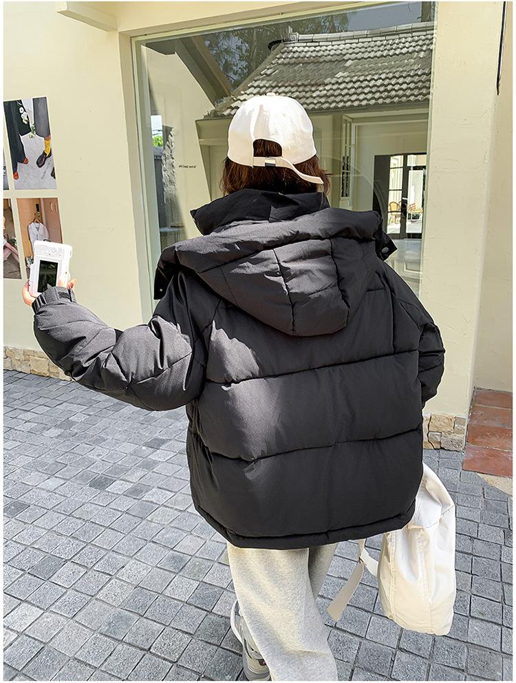 Women’s Short Hooded Windproof Thicken Warm Winter Jacket With Drawstring