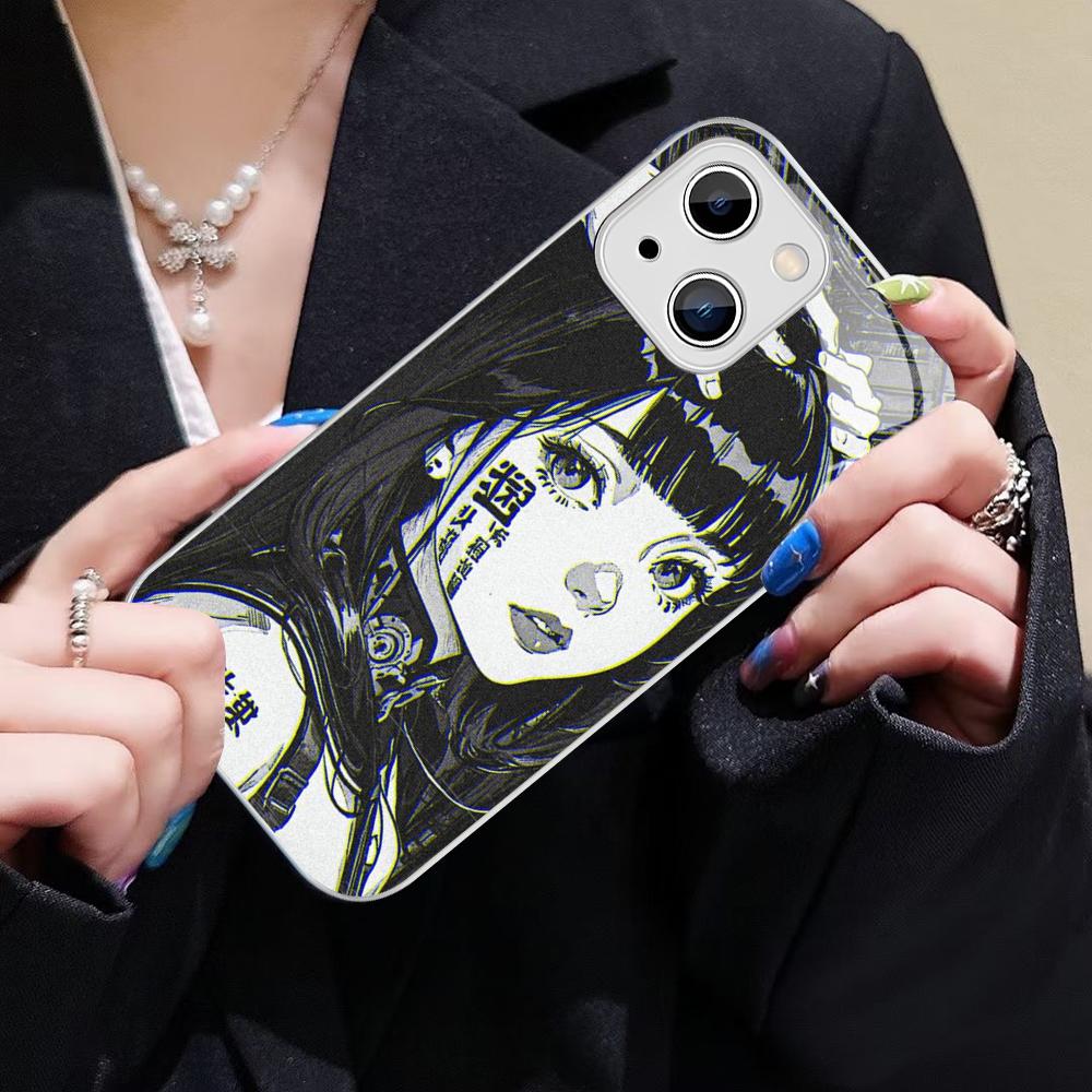 Cute Girl Trend Anime Phone Case For IPhone 14 13 12 Mini 11 Pro XS Max X XR 14 Plus Tempered Glass Cover