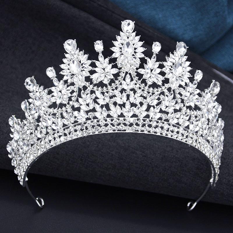 Baroque Luxury Queen Crystal AB Tiaras Crown For Bridal Women Girls Wedding Diadem Princess Party Hair Dress Jewelry