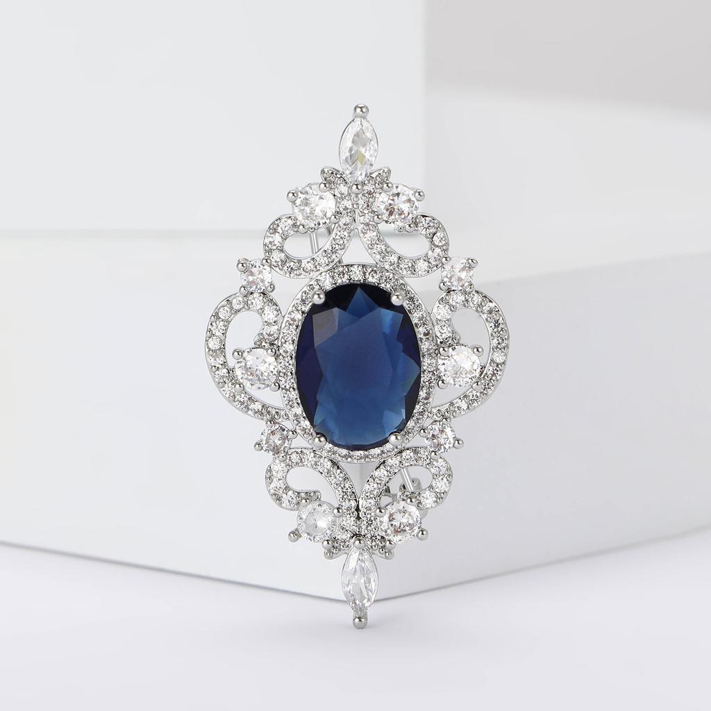 Amazon Hollow Zircon Court Style Brooch Simple Light Luxury Women'S Clothing Corsage Jewelry Pin