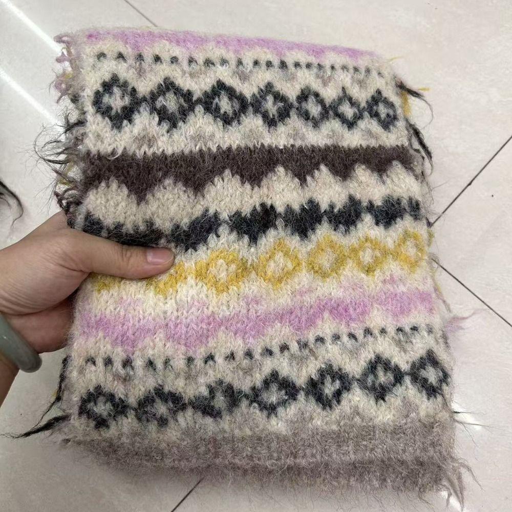 Warm Jacquard Knitted Scarf Printed Winter Wool Neckerchief Fashion Fair Isle Style Scarf  Winter