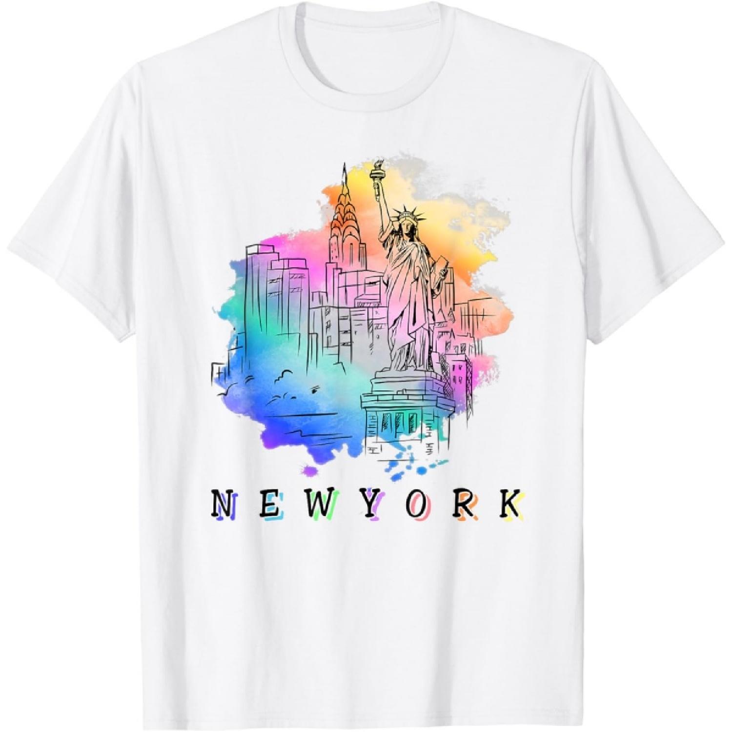 NYC New York City Skylines Statue Of Liberty T-Shirt S