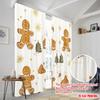 2pcs,2D plane printing Curtain Popular Gingerbread Christmas Village Snowflakes (2) Polyester (without rod) Home Decor for