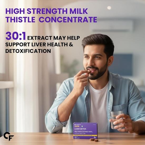 Carbamide Forte Leverstödskosttillskott med Mariatistel-extrakt 800mg (30:1) | Leveravgiftningstillskott 10 vegetabiliska tabletter (Paket om 3)