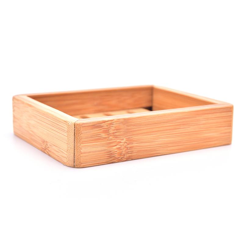 Přírodní dřevěný bambusový držák na podnos na mýdlo Odkládací stojan na mýdlo Přenosný box na mýdlo