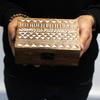 Wooden Pill Box Whitewashed Aztec Design