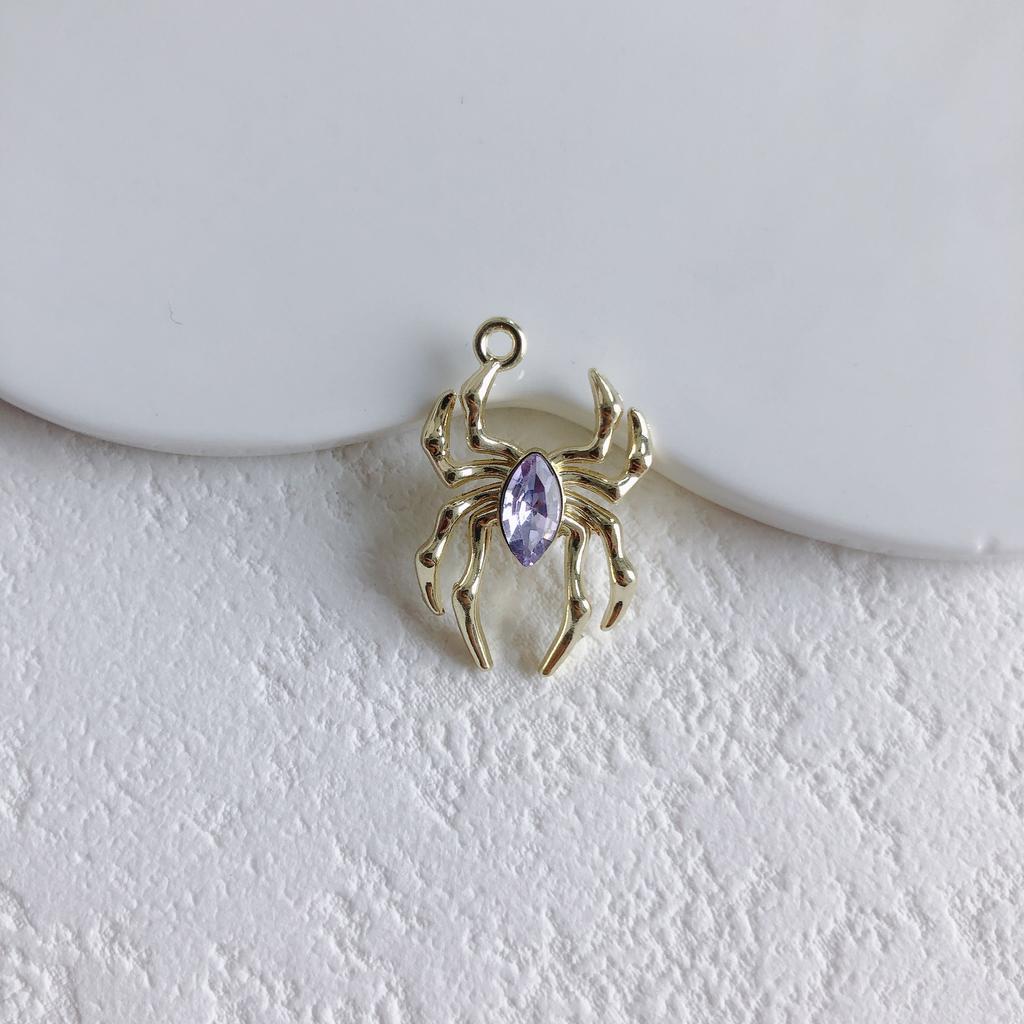 2pcs Alloy Pendants Spider Shape Colorful Unique Style Single Hole Pendants for Jewelry Making DIY Handmade Supplies Accessories