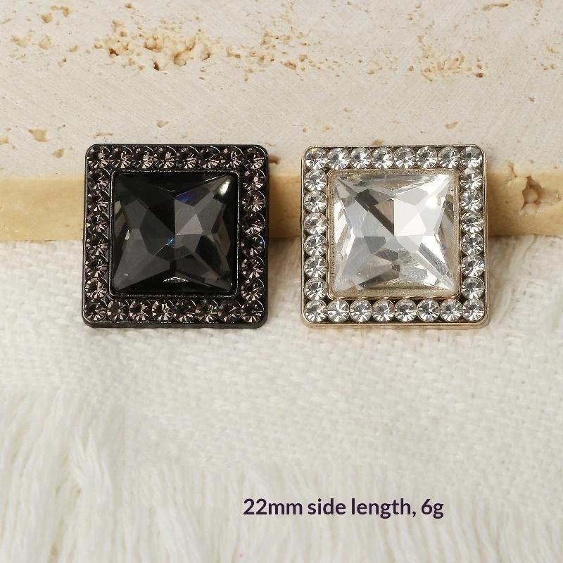 Metal Rhinestone Buttons Large Shiny Glass Crystal Matte Cute Buttons for Kids Clothing DIY Garment Sewing Decoration