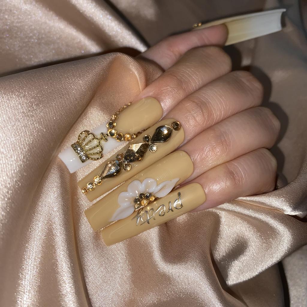 Thick and Hard Artificial Fingernails Square and Long Manicure False Nails with Glue Stickers Press on Nails