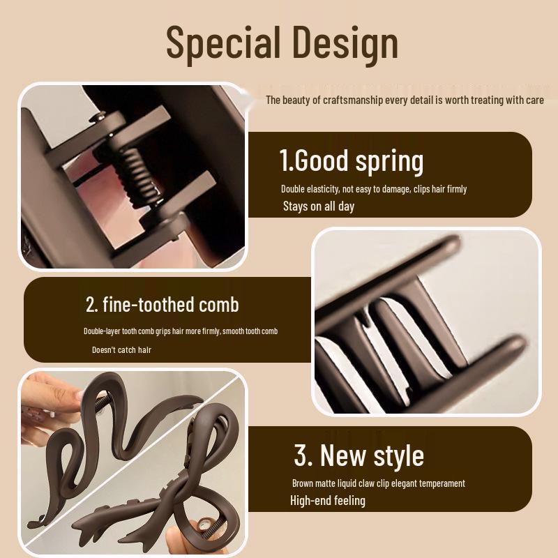 2025 Matte Wave Large Hair Clip for Women – High-End Shark Claw Accessory