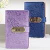 Financial Planning Notebook A6 Password Lock Cash Budget Organizer, PU Leather And Relief Cover, Security Binder 100 Pocket Savings Challenge Booklet