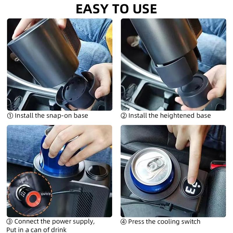Smart 2In1 Heating Cooling Cup Mug 12V Car Cup Holder Mini Display Screen Beverage Mug Drink Can Car Home Drink Cooling Mug