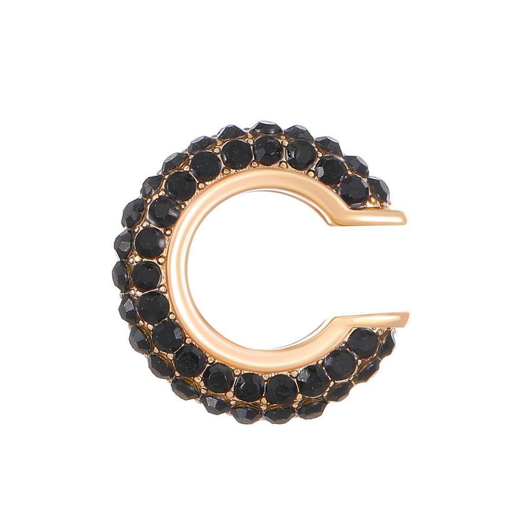 European & American Popular C-shaped Rhinestone Ear Cuff Earrings, No Piercing Needed for Women
