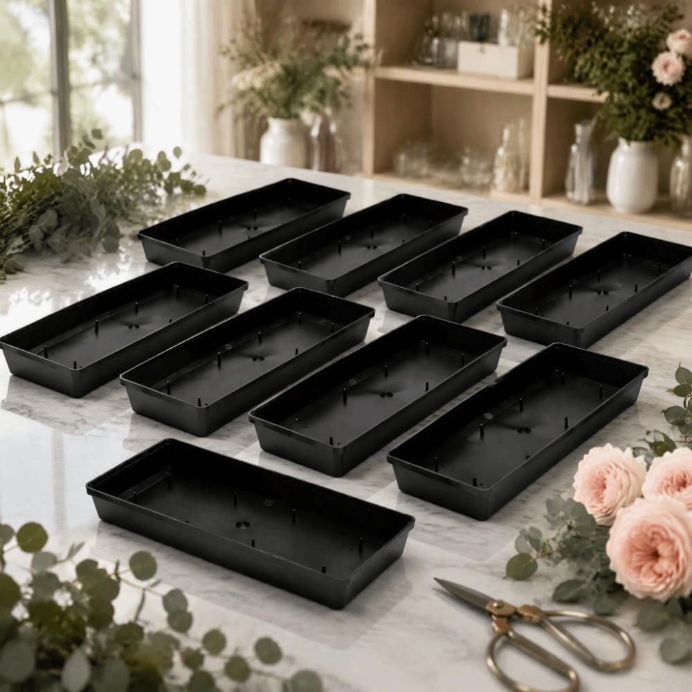 10PCS Plastic Floral Foam Tray Rectangular Centerpiece Holder Flower Display Tray Home Decor