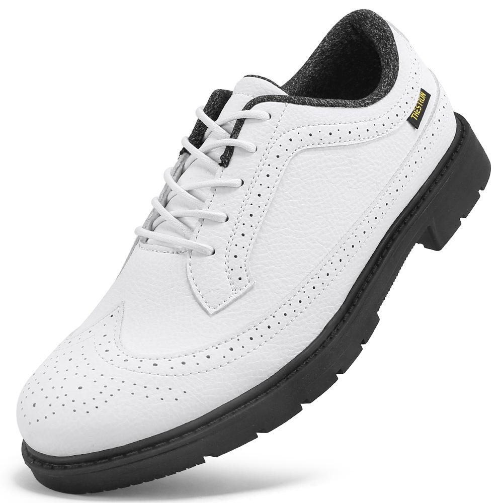 Men's Large Non-slip Spiked Golf Shoes, Size 39-49, Black/White Comfortable Training Footwear