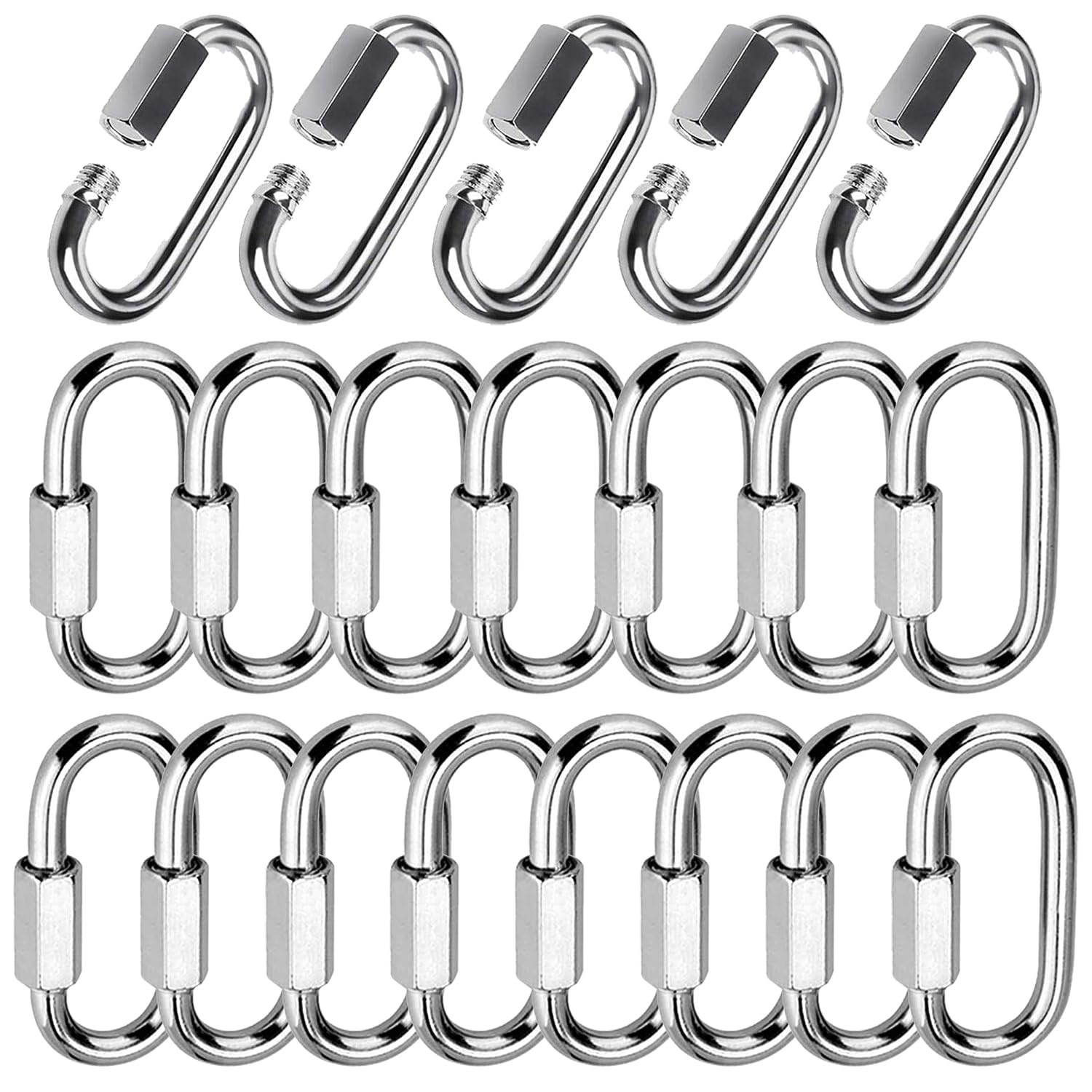 

WJELAORY 304 Stainless Steel Ring Quick Connecting Fixed Multifunctional Outdoor Hook 20 Carabiner, Catch, Link, Carabiner, Buckle, Hook, Keychain,