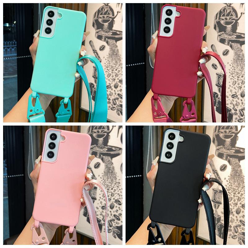 Mobile Phone Case Chain Lanyard Integrated for Samsung S25Ultra S24PS23 Mobile Phone Case Japanese and Korean A32A56A55