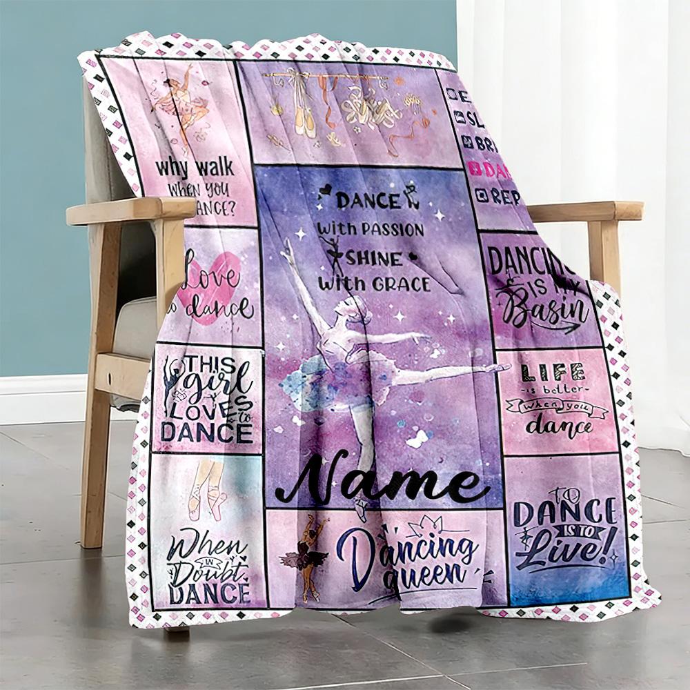 Dancer11 Customize Your Name Blanket Multi-purpose Personalized Blanket Soft & Cozy Great for Couch Livingroom Bed Nap All-Season Use