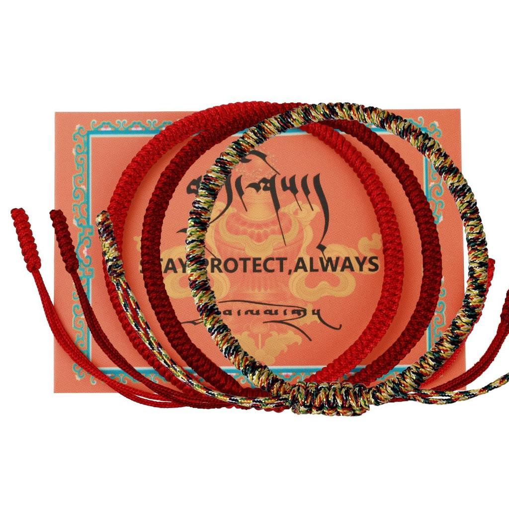 Diamond knot braided hand rope Adjustable monk body protection hand rope Xizang lucky blessing red braided hand rope