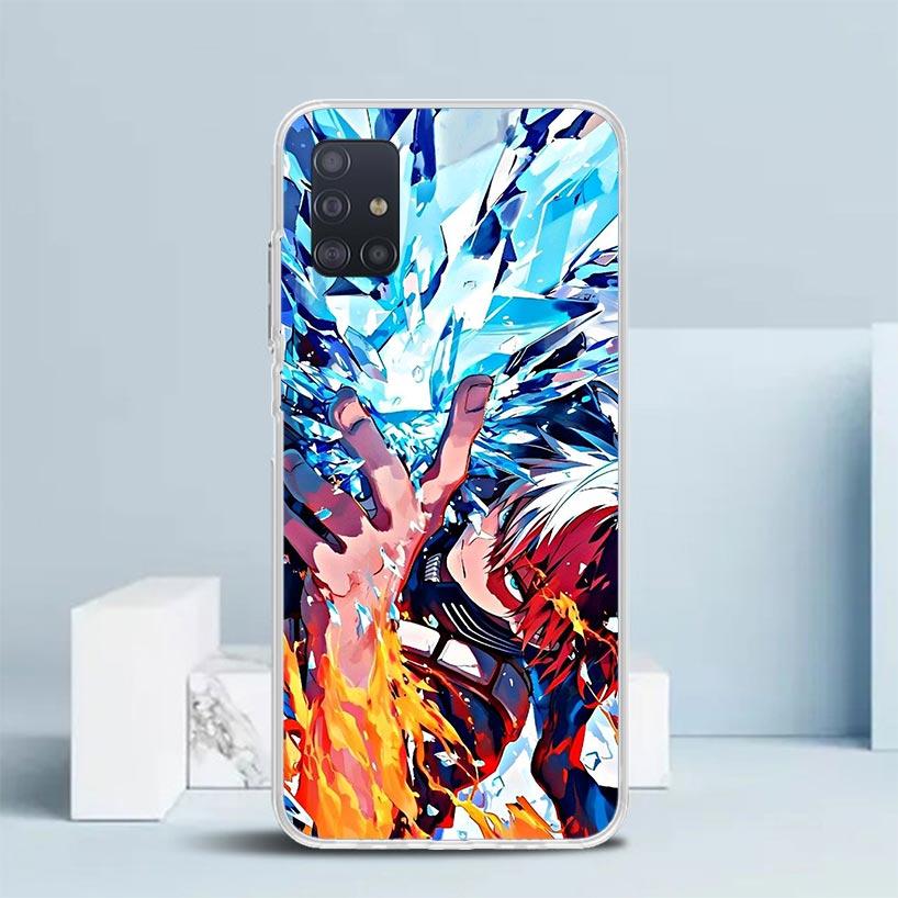 Todoroki Shoto MHA My Hero Soft Cover for Samsung Galaxy A12 A22 A32 A52 A72 A02S Phone Case Note 20 Ultra 10 S10 Plus A51 A71 A