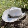 Turquoise Totem Belt Straw Hat Outdoor Travel Sunscreen Sunshade Mountaineering Tibetan Hat Western Cowboy Hat