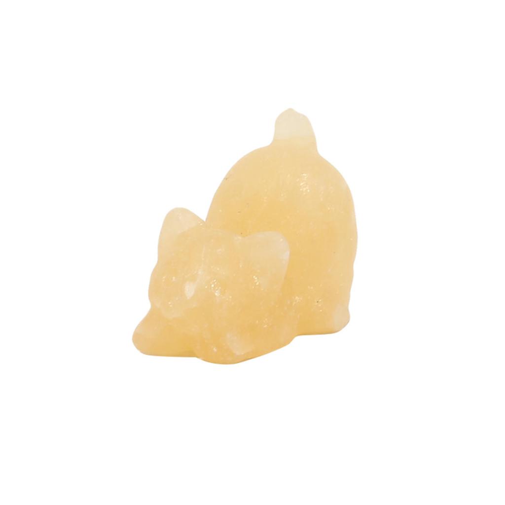 Cute Lazy Cat Statue Natural Stone Crystal Carved Healing Animal Figurine Reiki Gemstone Crafts Home Decoration Lovely Gift