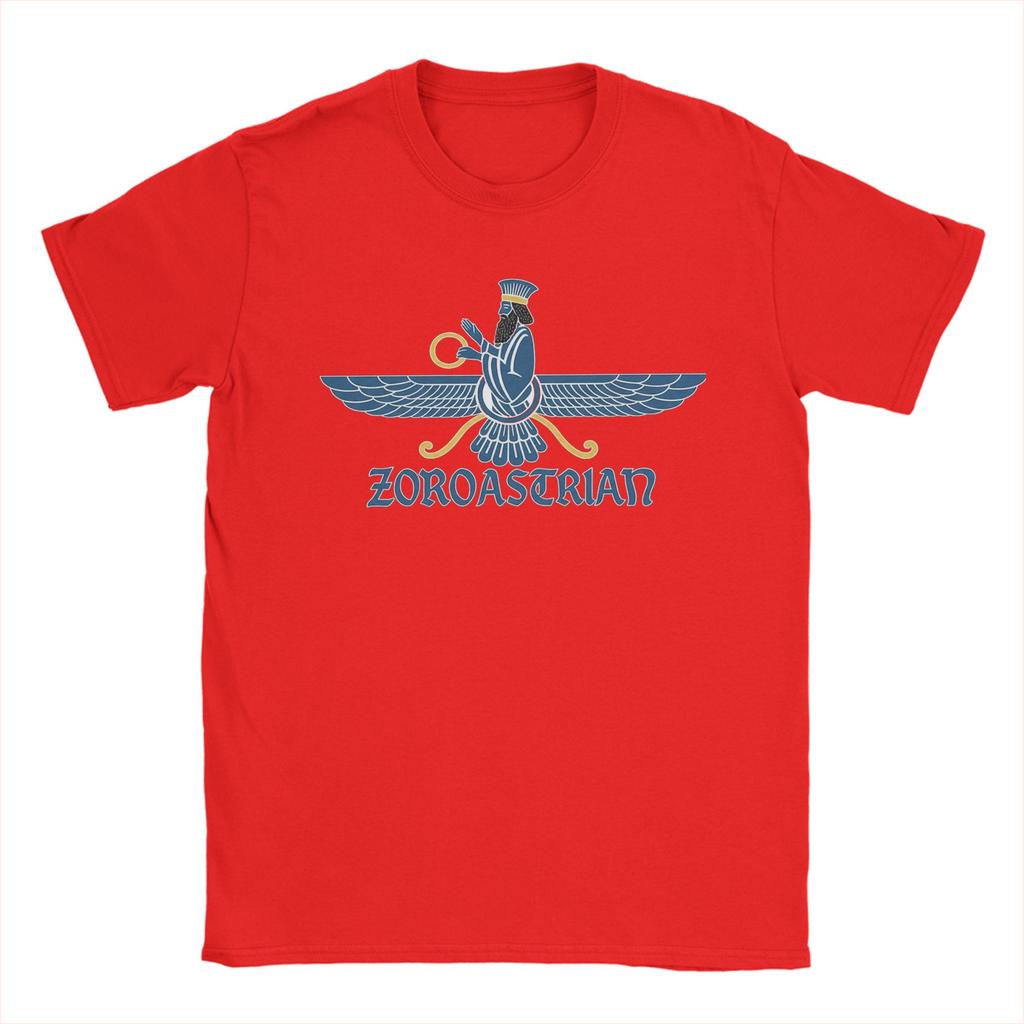 Novelty Persian Zoroastrian TShirts Men Round Collar Cotton T Shirt  Short Sleeve Tees Plus Size Clothes