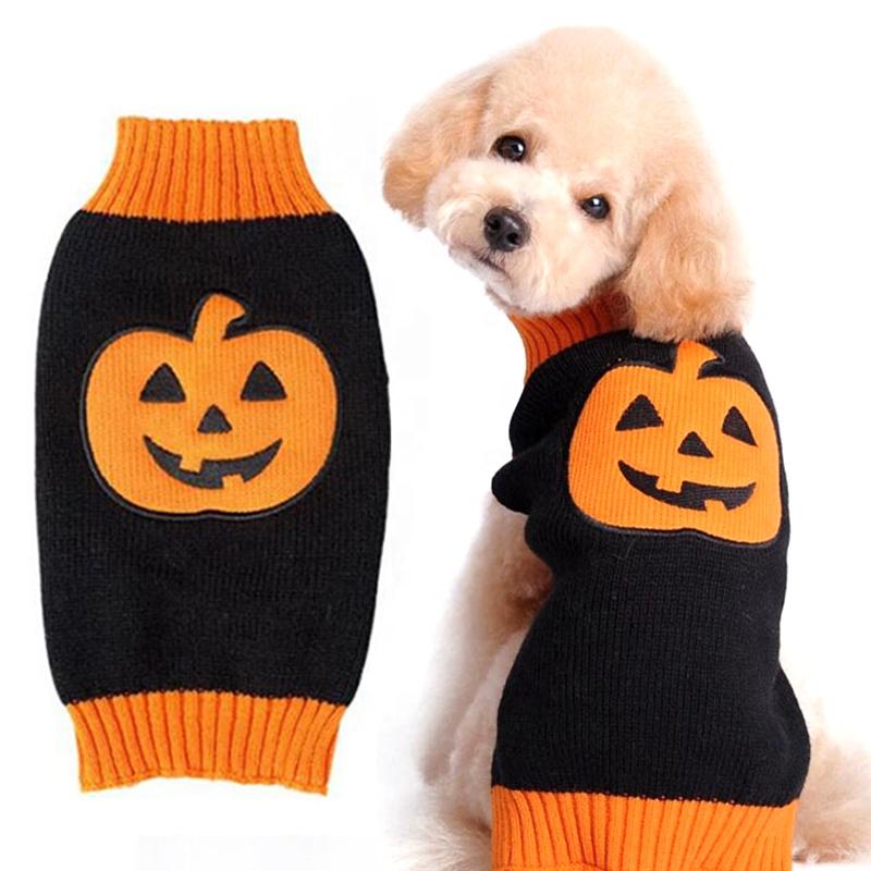 Soft Knit XS Modern Luxury Pet Coat Sleeveless Dog Sweater for Halloween Pumpkin Costume Winter Accessories