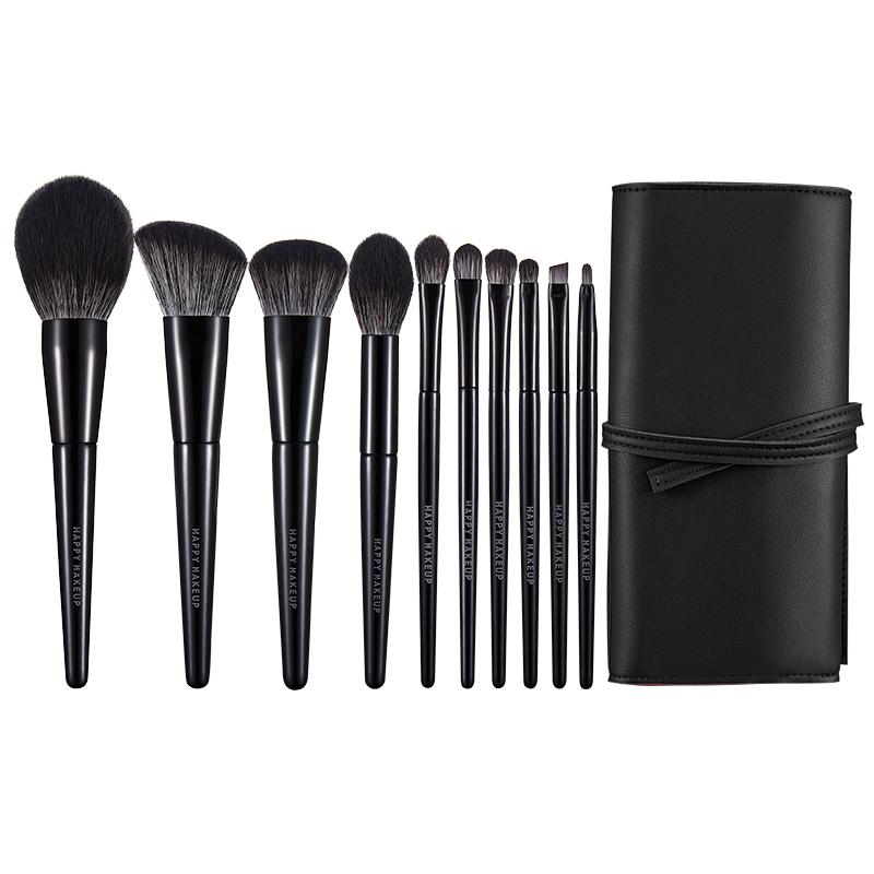 HMU Blind Drop Shipping Soft 12pcs Pink Wood Handle Good Quality Custom Logo Makeup Brushes Set