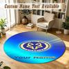 Round Rug Custom NameLeicester City Pattern Non Slip Carpet Home Floor Decor