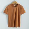 Silk Cotton T Shirt For Women Summer Breathable Casual Relaxed Fit Plain Style