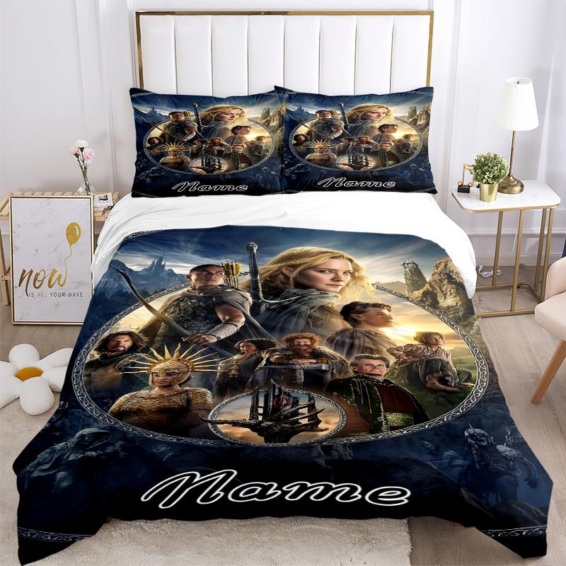 Custom Textile Middle-earth Adventure Bedding 3 Piece Set HD Print Duvet Cover Pillowcases for Teens Adult Bedroom Decoration