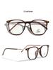 Xunge Retro Tea-Colored Flat Lens Glasses for Women