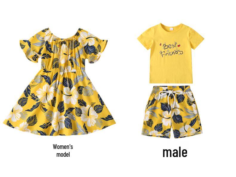 Costumi da Bagno Estivi 2023 per Famiglie: Abiti coordinati per Mamma, Figlio e Figlia - Perfetti per una Vacanza al Mare a Sanya