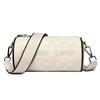 Leather women's bag rhombus cylinder bag new trendy fashion embroidered thread shoulder messenger bag first layer cowhide pillow bag
