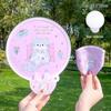Portable Cartoon Folding Fan – Cute Mini Round Fan for Women and Kids