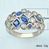 Luxury Vintage Rings for Women with Deep Blue/White Cubic Zirconia  Novel Design Lady's Finger-rings Retro Party Jewelry