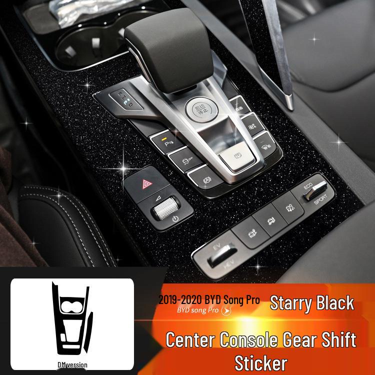 Starry Sky Console Gear Shift Sticker for 19-20 BYD Song PRO - Sparkling Film with Free Replacement