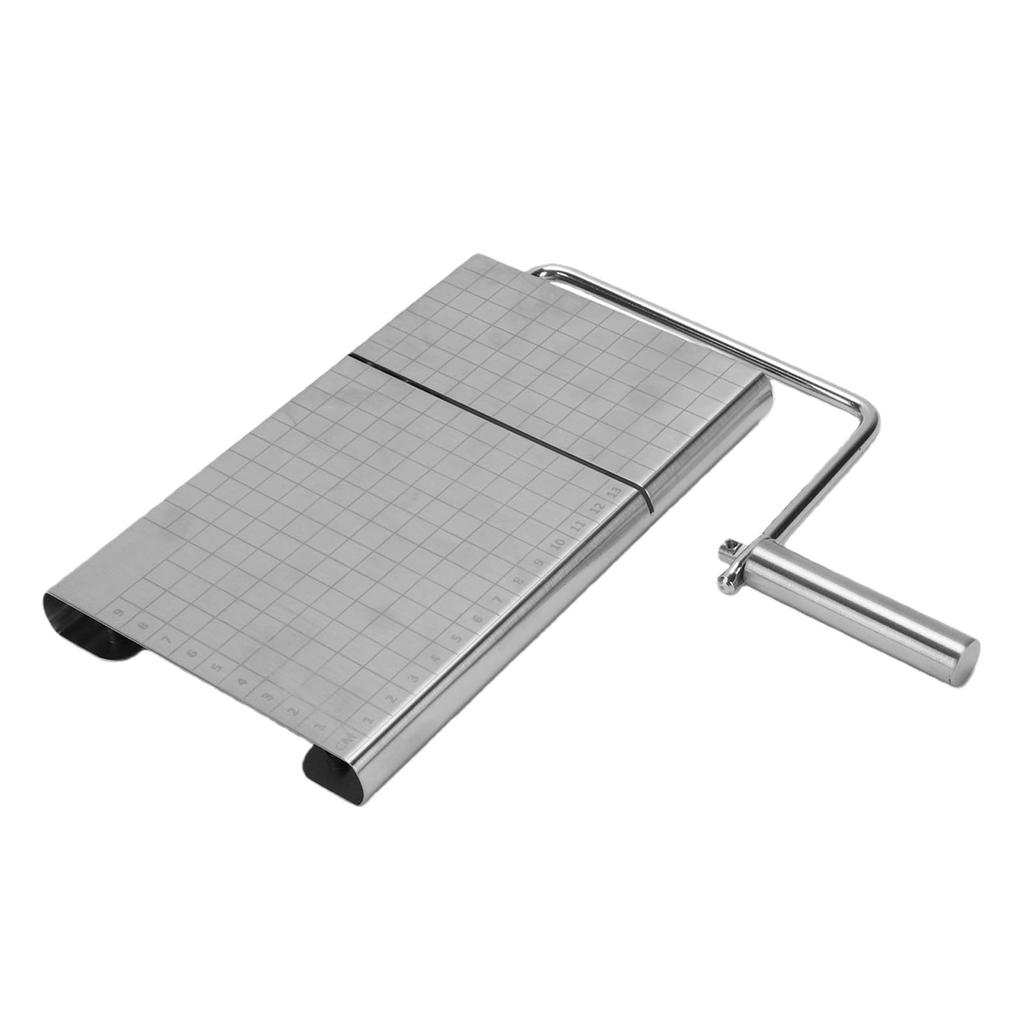 Cheese Cutter Block Stainless Steel Metal Slicing Tool Board with 6 Replacement Wires Scale for Butter Handmade Soap