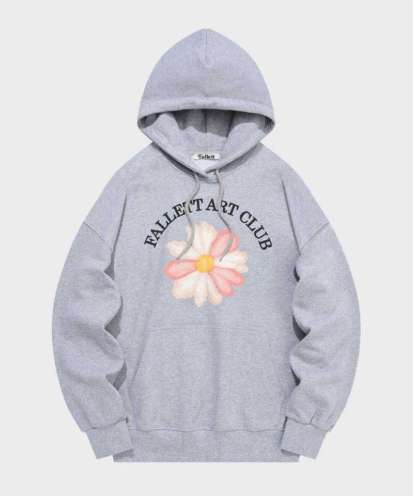 Drawing Flower Hood Light Gray