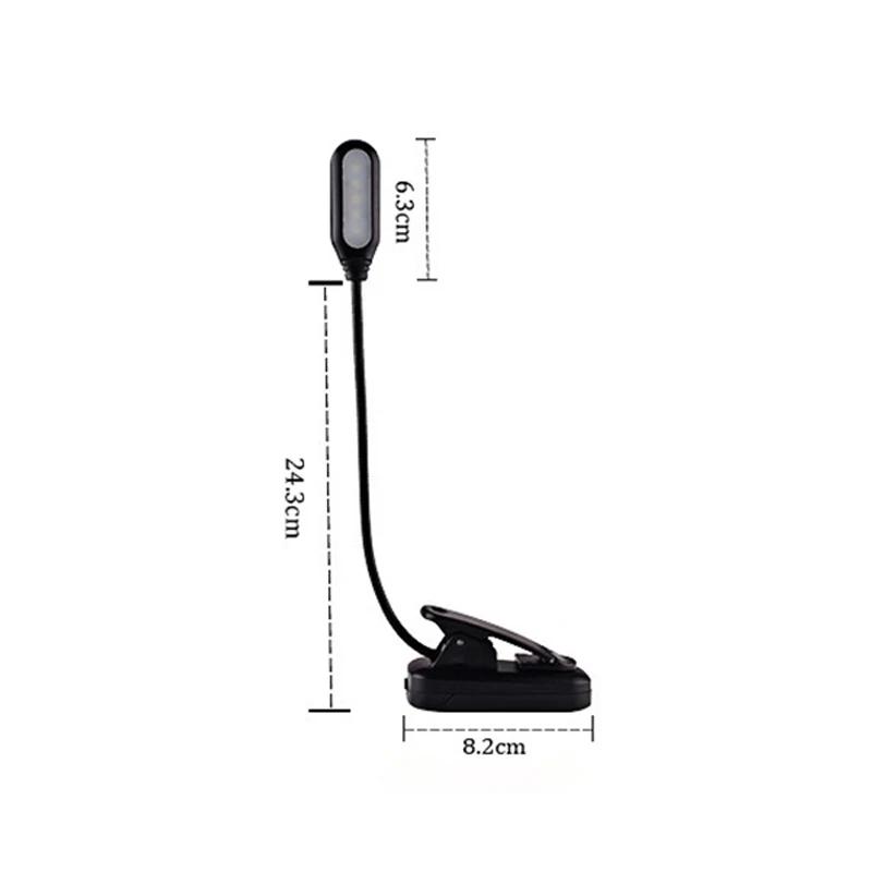 Mini Portable LED Book Light Eye Protection Reading Lamp Flexible Adjustable Direction Battery Learning Desk Lamp Bedroom Light