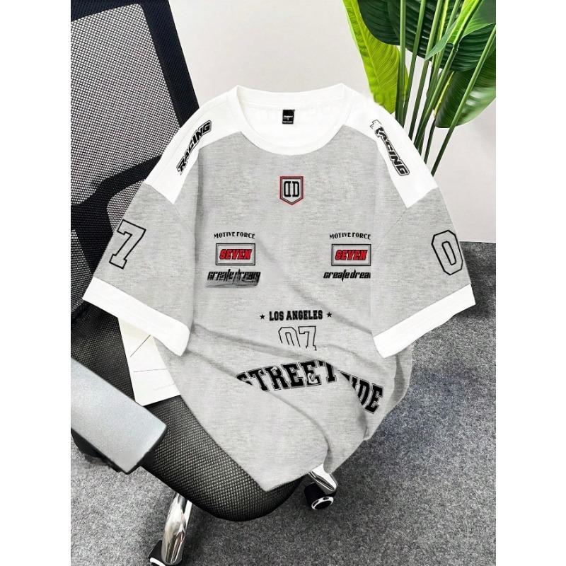 Short Sleeved Streetwear Sports Style Men's Sports Round Neck T-shirt Quick Drying Comfortable and Breathable